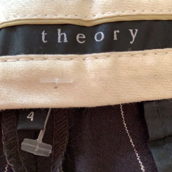 𝅺nwot Theory pinstripe wool blend trousers sz 4 - Picture 8 of 8